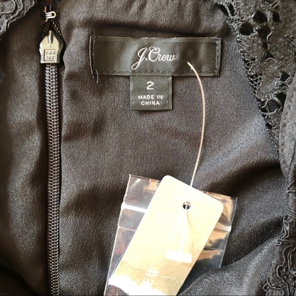 J. Crew Black Lace and Pleated Top NWOT - Picture 3 of 5